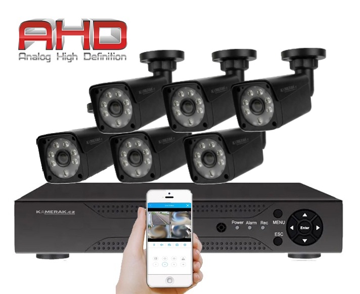 6 kamerov� AHD set WN6-58A 2Mpx 1080p, H.265, CZ menu - 5490 K�