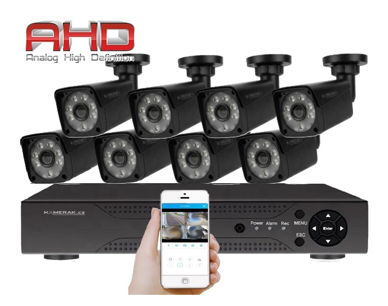 8 kamerov� AHD set WN8-58A 2Mpx 1080p, H.265, CZ menu - 6590 K�