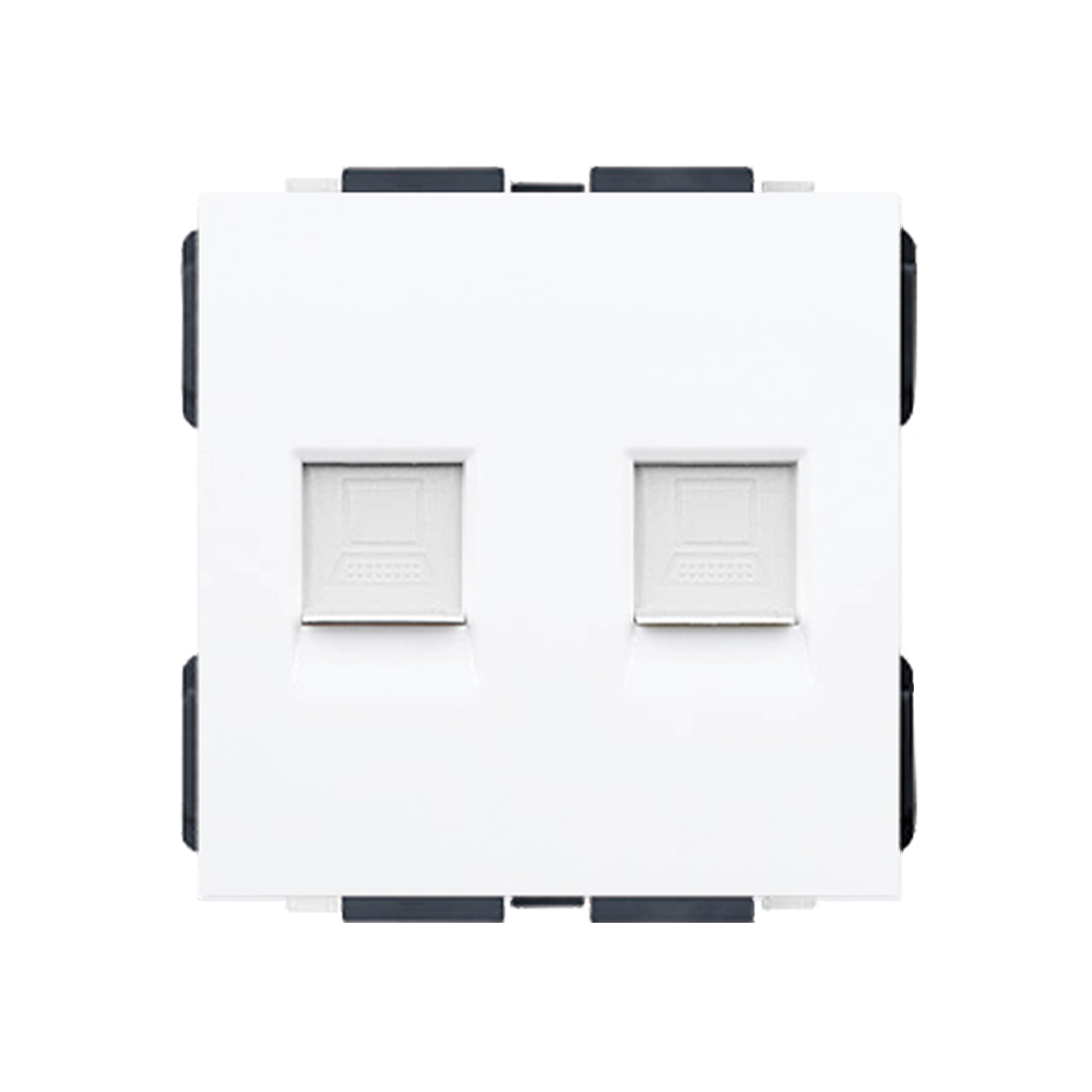 Modul z�suvka 2xRJ45 plast b�l�