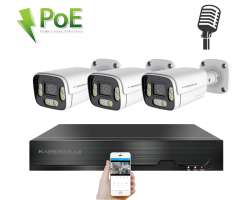 PoE IP 3 kamerov� set XM-306B 4MPx, mikrofon, CZ menu - 6490 K�
