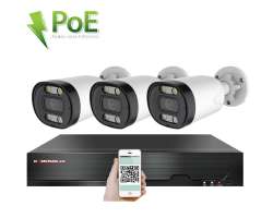 PoE IP 3 kamerov set XM-313B 4MPx, CZ menu - 6490 K