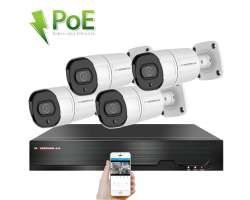 PoE IP 4 kamerov set XM-408B 4MPx, CZ menu - 7490 K