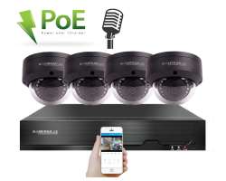 PoE IP 4 kamerov� set  XM-404D 8MPx CZ menu - 10090 K�