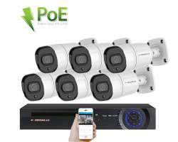 PoE IP 6 kamerov set XM-608B 4MPx, CZ menu - 10590 K