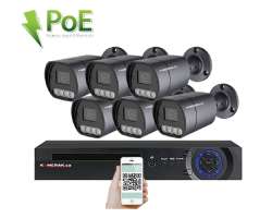 PoE IP 6 kamerov set XM-610B 4MPx, mikrofon, CZ menu - 11190 K