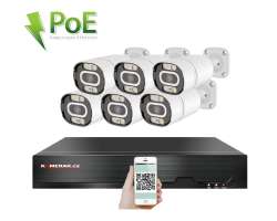 PoE IP 6 kamerov set XM-608D 8MPx, CZ menu - 13790 K