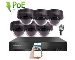 PoE IP 6 kamerovy set  XM-604D 8MPx, CZ menu - 14890 K�