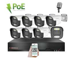 4K PoE IP 8 kamerovy set XM-814D 8MPx, mikrofon, CZ menu - 19490 K