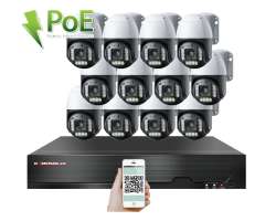 PoE IP 12 kamerov set XM-PTZ-1221B 5xZOOM 4Mpx, CZ menu - 37290 K