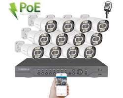 PoE IP 12 kamerov� set XM-1203B 4MPx, mikrofon, CZ menu - 24790 K�