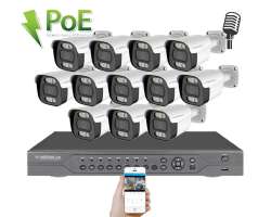 PoE IP 12 kamerov� set XM-1214B 4MPx, CZ menu - 24790 K�