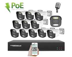 4K PoE IP 12 kamerov set  XM-1214D 8MPx, mikrofon, CZ menu - 33390 K