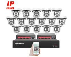 IP 16 kamerov� set  s extern�m PoE XM-1612B-Ext. 4MPx, CZ menu - 23290 K�