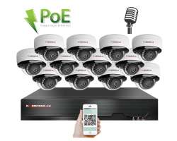PoE IP 12 kamerov� set  XM-1205B 4MPx, mikrofon, CZ menu - 24890 K�