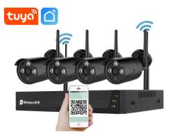 Bezdrtov 4 kamerov set WiFi TUYA WTU4-033A-Black, 2MPx, CZ menu - 5590 K