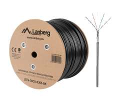 Venkovn stnn sov kabel F/UTP CAT5e ,PE , drt, ern, metr - 12 K