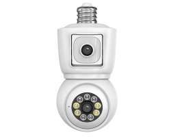 P2P WiFi PTZ oto�n� kamera do obj�mky E27 XM-123 se 2 objektivy app v �esk�m jazyce - 890 K�