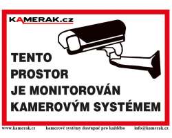 samolepka 10*15cm "tento prostor je monitorov�n kamerov�m syst�mem" - 14 K�