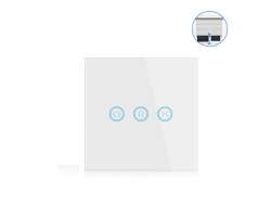 ZigBee chytr� dotykov� ovl�d�n� rolet a �aluzie PST-DS-151Z, sklo, b�l�, Tuya Smart - 590 K�