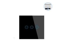 ZigBee chytr� dotykov� ovl�d�n� rolet a �aluzie PST-DS-151Z, sklo, �ern�, Tuya Smart - 590 K�