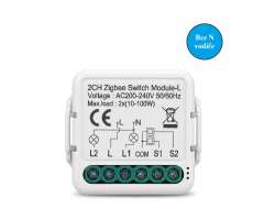 Zigbee Tuya Smart 2CH Mini vyp�na�/ sp�na� PST-S02-L (bez pot�eby nulov�ho vodi�e) - 458 K�