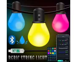 Tuya Smart WiFi G40W Venkovn svteln etz s magickmi barvami - 15m - 1199 K