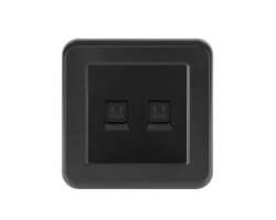 UNIC Z�suvka 2xRJ45 cat6 v r�me�ku, plast �ern� - 154 K�