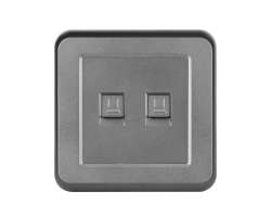 UNIC Z�suvka 2xRJ45 cat5 v r�me�ku, plast �ed� - 94 K�