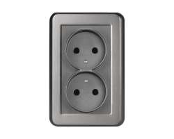 UNIC Elektrick� dvojz�suvka 2x230V �ed� plast - 128 K�