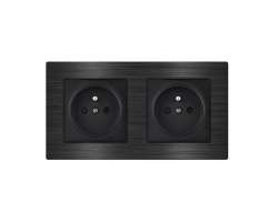 UNIC Elektrick� z�suvka 2*230V v r�me�ku 153mm slitina hlin�ku �ern� - 244 K�