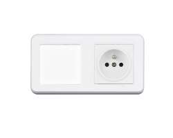 UNIC Elektrick� z�suvka 230V + vyp�na� jednop�lov� �.1 v r�me�ku 153mm, plast b�l� - 177 K�