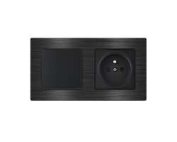 UNIC Elektrick� z�suvka 230V + vyp�na� jednop�lov� �.1 v r�me�ku 153mm, slitina hlin�ku �ern� - 245 K�