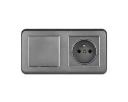 UNIC Elektrick� z�suvka 230V + vyp�na� jednop�lov� �.1, v r�me�ku 153mm, plast �ed� - 177 K�