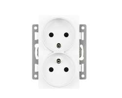 UNIC modul dvojz�suvka MDDZ230V Z�suvka 2x230V 16A, b�l�, pro r�me�ek 122mm - 89 K�