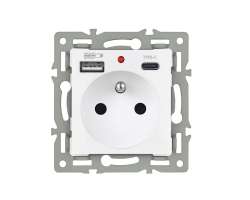 UNIC modul z�suvka MDZ230USB+C5V b�l� pro r�me�ek 82mm - 228 K�