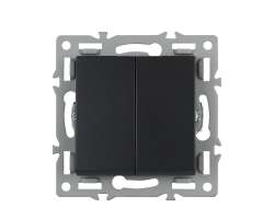 UNIC modul MD2V02 dvojvyp�na� st��dav�-schodi��ov� �.5B 6+6, �ern� pro r�me�ek 82mm - 69 K�