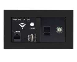 SRAN Zsuvka WiFi socket + RJ45+TV vetn rmeku, plast ern - 540 K