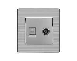 SRAN Zsuvka RJ45+TV v rmeku nerez ocel - 80 K