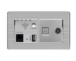  SRAN Z�suvka RJ45+TV + WiFi socket v r�me�ku, nerez ocel - 538 K�