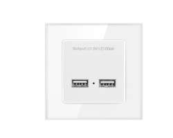 SRAN Zsuvka 2xUSB 5V/2,1A vetn rmeku, sklo bl - 110 K