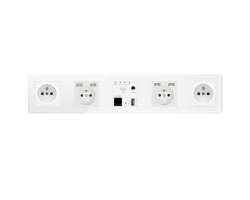 SRAN Elektrick� p�tiz�suvka WiFi socket, 230V+2*USB 5V/2,1A  v r�me�ku 420mm, vhodn� pod TV plast b�l� - 956 K�