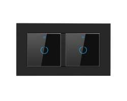 WiFi Ai chytr� dvojit� vyp�na� ve dvojr�me�ku �ern� v�. mont�n� krabice - 640 K�