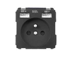 SRAN ern modul MDZ230USB25V Zsuvka 230V+2*USB 5V/2,1A do rmeku 86mm - 150 K