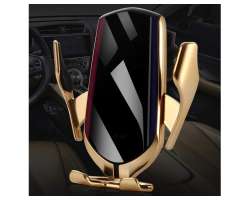 samootvrac bezdrtov QI nabjeka / drk do auta s automatickm uchopenm telefonu  R1 gold - 190 K