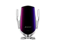 samootvrac bezdrtov QI nabjeka / drk do auta s automatickm uchopenm telefonu R1  silver - 190 K