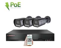 PoE IP 3 kamerov set XM-310B 4MPx, mikrofon, CZ menu - 6490 K