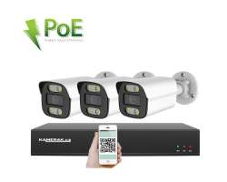 PoE IP 3 kamerov set XM-314B 4MPx, CZ menu - 6490 K