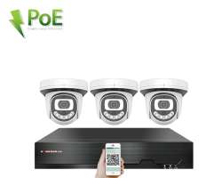 4K PoE IP 3 kamerov set XM-312D 8MPx, CZ menu - 8090 K