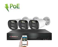 4K PoE IP 3 kamerov set XM-313D 8MPx, CZ menu - 8490 K