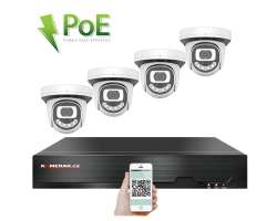 PoE IP 4 kamerov set XM-412B 4MPx, CZ menu - 7690 K